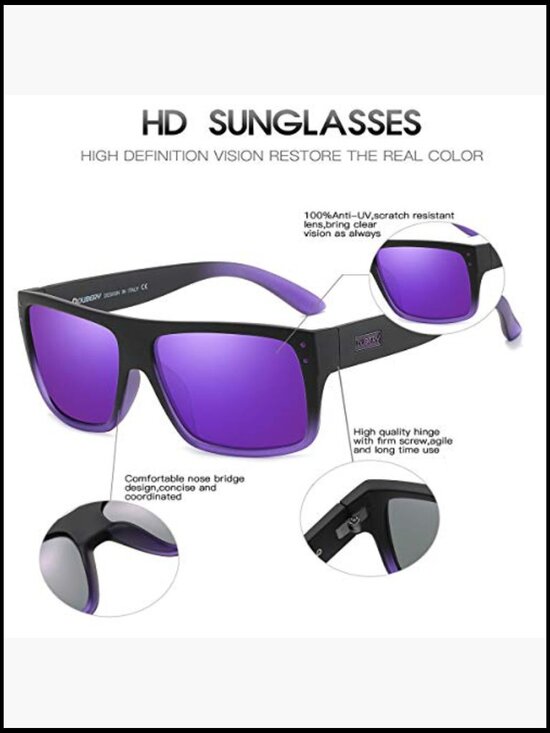 Unisex Polarized Sunglasses UV Protection Retro Rectangular Frame main image 7